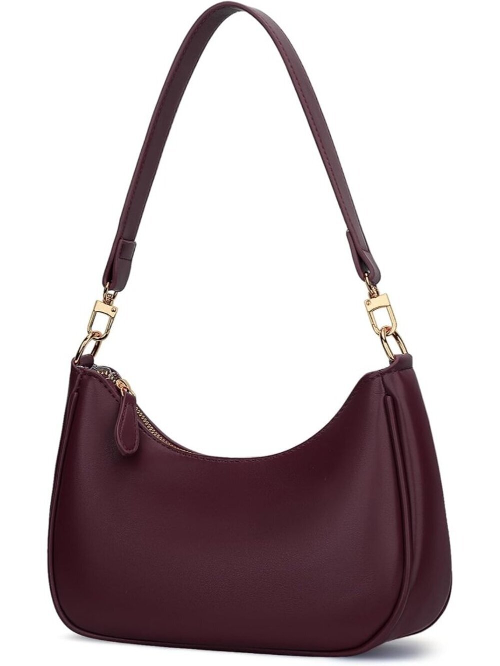 Women Burgundy Hobo Bag Cute Retro Clutch Underarm Shoulder Purse